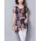 Women's Going out / Casual/Daily Street chic ,Print Round Neck Short Sleeve Brown Polyester Thin