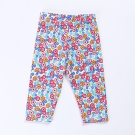 Girl's Green / Red Pants , Floral Cotton Spring / Fall