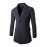 Men's Korean Slim Simple Gentleman Dress Long Section Woolen Coat,Cotton / Polyester Long Sleeve-Black / Gray